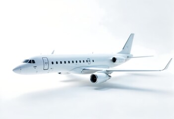 Generative AI Commercial Airplane on White Background aviation design