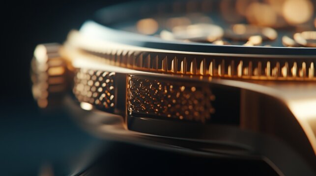 Intricate details of a luxury gold watch highlighting craftsmanship and precision in an elegant setting