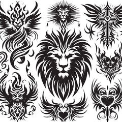 Luxury Ornamental Tattoos Vintage Vector Bundle | Baroque, Royal Frames & Floral Designs