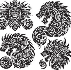 Luxury Ornamental Tattoos Vintage Vector Bundle | Baroque, Royal Frames & Floral Designs