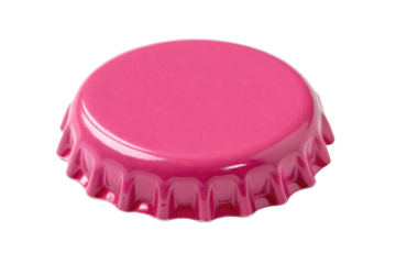 pink bottle cap isolated on white
