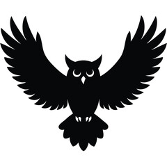 Obraz premium Owl bird silhouette vector art illustration