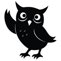 Fototapeta premium Owl bird silhouette vector art illustration 