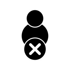 Icon a delete user, isolated against a clean background.