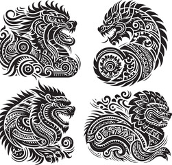 Luxury Ornamental Tattoos Vintage Vector Bundle | Baroque, Royal Frames & Floral Designs