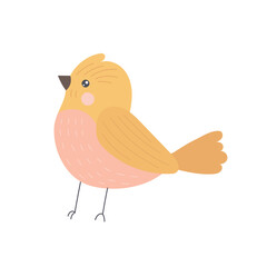 Yellow canary with blush cheeks and a warm serene look, styled for storybook visuals, feminine prints, and gentle playful children’s illustrations.