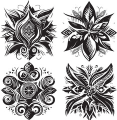 Luxury Ornamental Tattoos Vintage Vector Bundle | Baroque, Royal Frames & Floral Designs