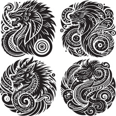 Luxury Ornamental Tattoos Vintage Vector Bundle | Baroque, Royal Frames & Floral Designs