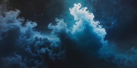 Fototapeta premium Abstract cosmic backdrop featuring a gradient from black to deep navy blue hues