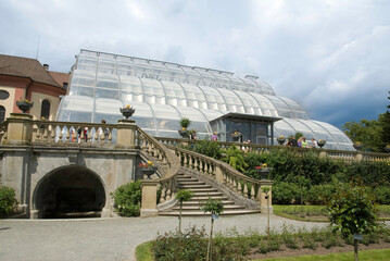 Serre de jardin en verre, Jardin botanique, Ile de Mainau, Lac de Constance, Allemagne