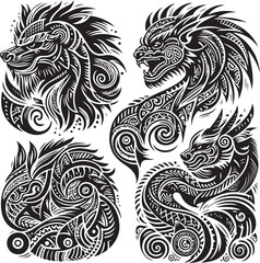Luxury Ornamental Tattoos Vintage Vector Bundle | Baroque, Royal Frames & Floral Designs