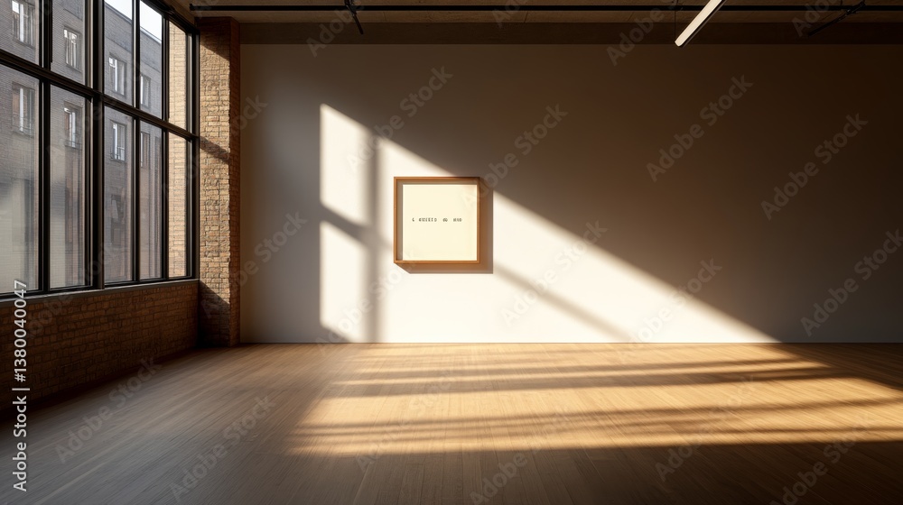 Aufkleber a single framed family picture adorns a spacious wall, illuminated by natural light creating dynamic