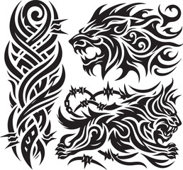 Luxury Ornamental Tattoos Vintage Vector Bundle | Baroque, Royal Frames & Floral Designs