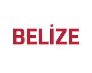 Fototapeta premium I love Belize, I love Belize typographic design with flag typography and heart on white background, Vector design of I love Belize, Belize National Day Design