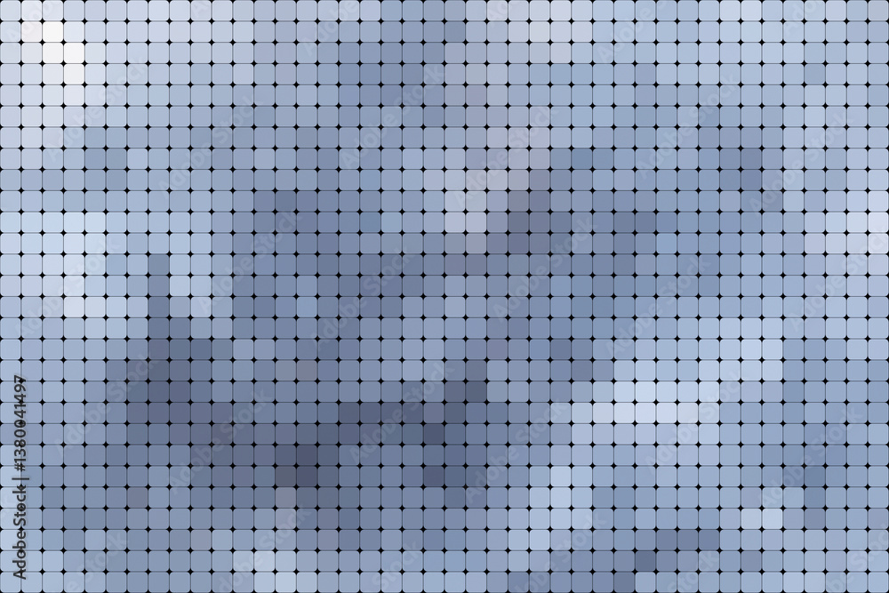 Poster abstract grid background of rounded light gray and blue squares with color gradient. high resolution