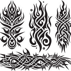 Luxury Ornamental Tattoos Vintage Vector Bundle | Baroque, Royal Frames & Floral Designs