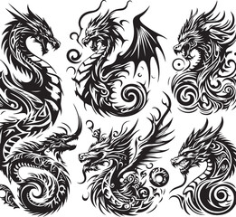 Luxury Ornamental Tattoos Vintage Vector Bundle | Baroque, Royal Frames & Floral Designs