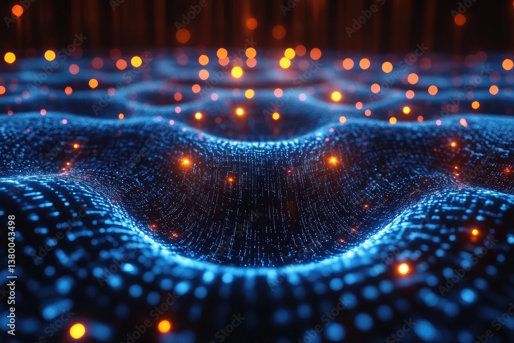 Aufkleber abstract digital waves displaying a swirling pattern of glowing lights