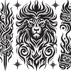 Luxury Ornamental Tattoos Vintage Vector Bundle | Baroque, Royal Frames & Floral Designs