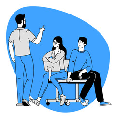 Managers are discussing business issues