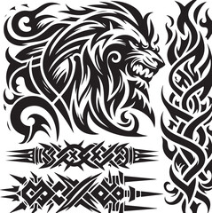 Luxury Ornamental Tattoos Vintage Vector Bundle | Baroque, Royal Frames & Floral Designs