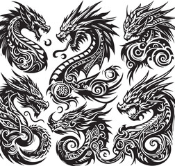 Luxury Ornamental Tattoos Vintage Vector Bundle | Baroque, Royal Frames & Floral Designs