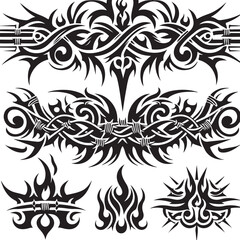 Luxury Ornamental Tattoos Vintage Vector Bundle | Baroque, Royal Frames & Floral Designs