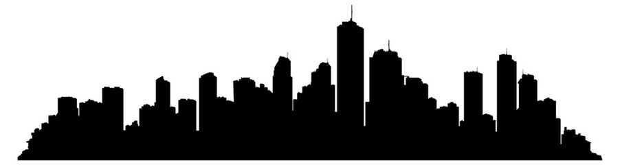 Obraz premium black silhouette of a big city without background