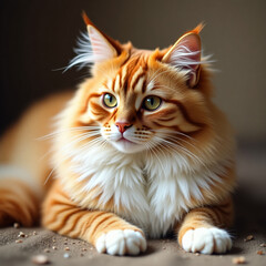 Obraz premium cat with a ball of yarn