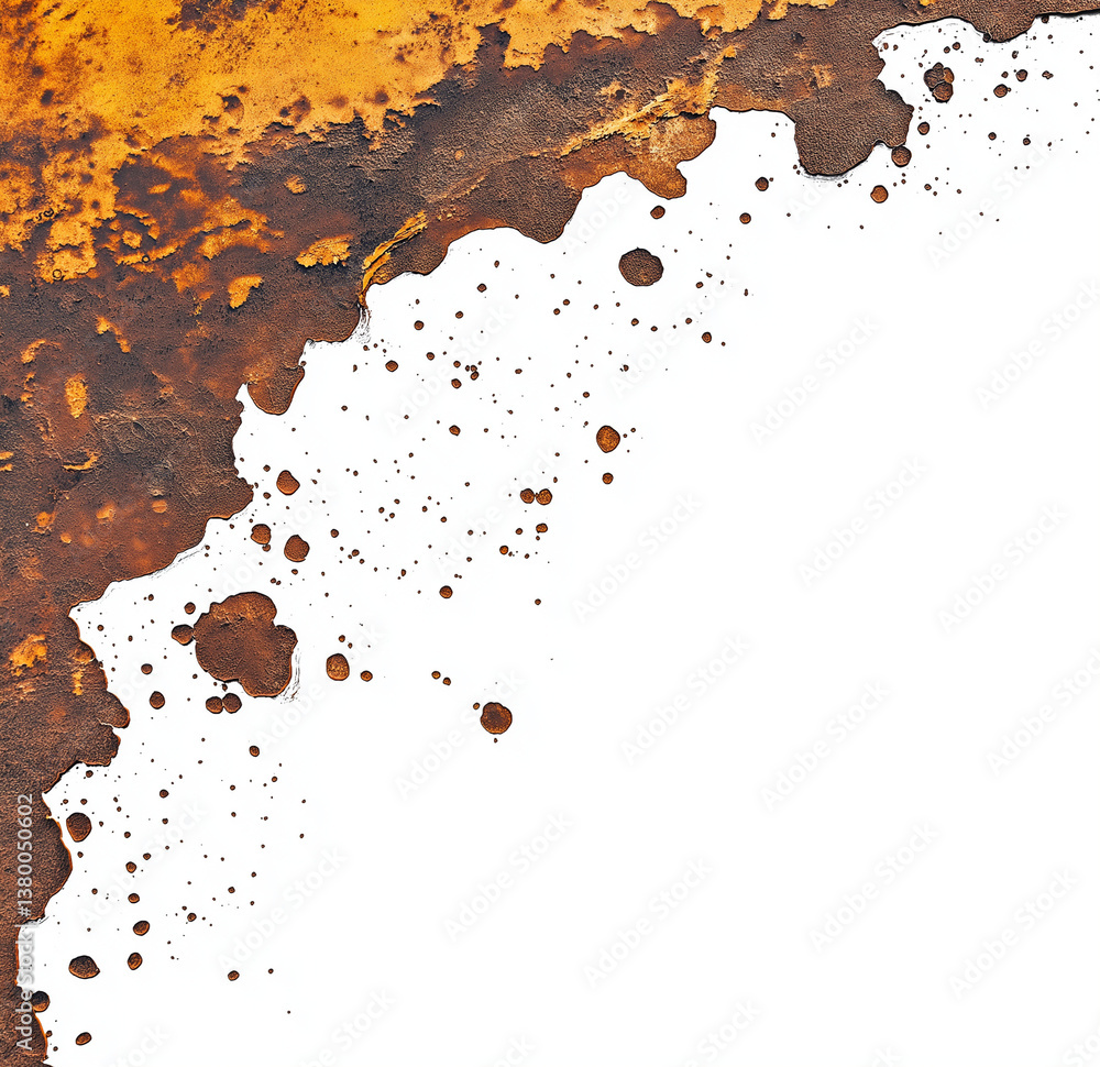 Poster high-resolution brown rust texture png – isolated on transparent background with white space for tex