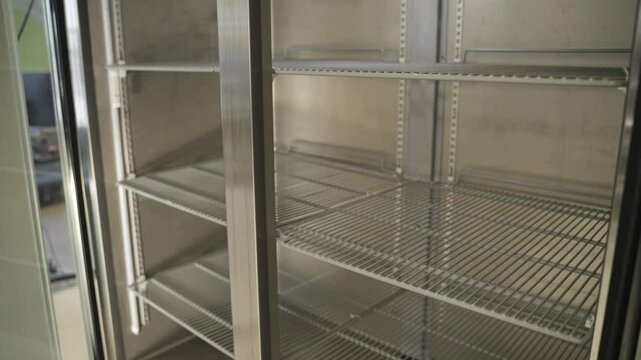 Capturing of empty grocery coolers at a grocery store.