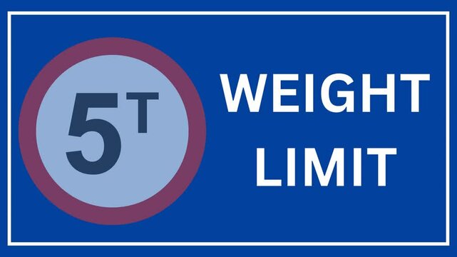 Weight Limit Road Sign | Vehicle Weight Restriction Warning Sign Animation