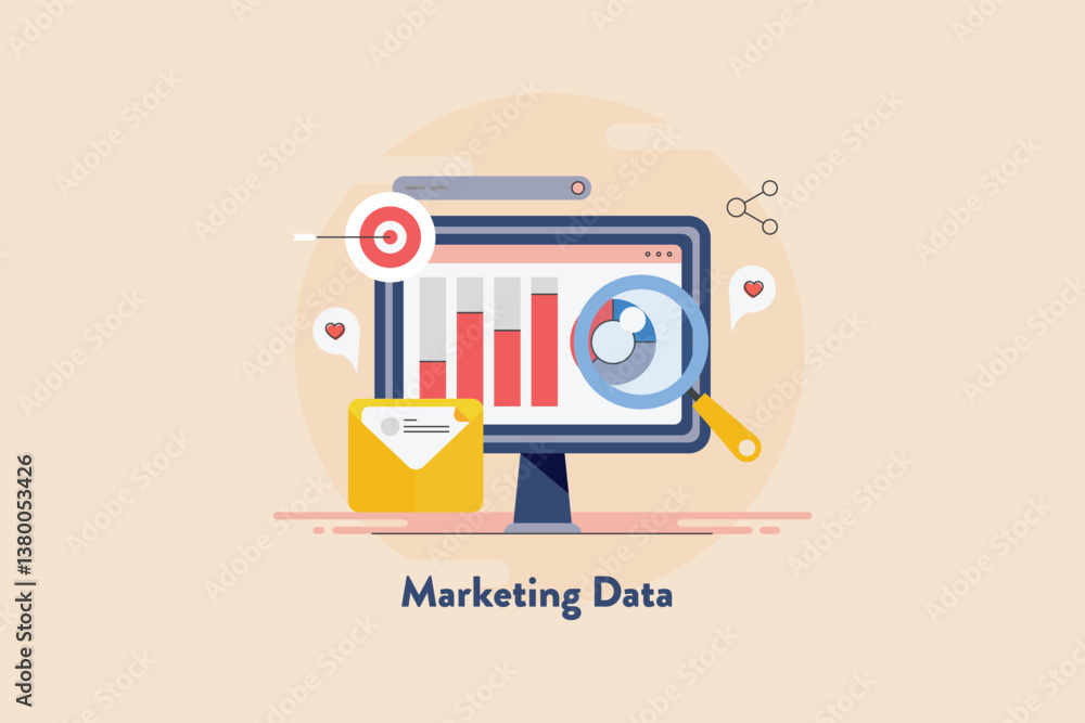 Aufkleber data analytics software display customer information, market competition and campaign performance fo