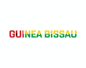 Guinea Bissau flag Typography on a white background, Vector design of Guinea Bissau flag typography, Flag of Guinea Bissau, National Day Design, Guinea Bissau Day design