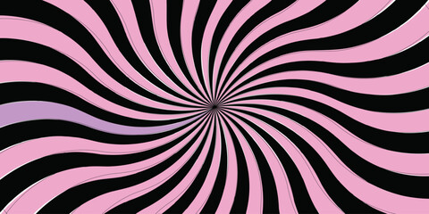 Classic vintage sun rays pattern. radial hypnotic spirals with dynamic spirals overlayTwirl abstract background black and white design Swirling Optical Illusion. 