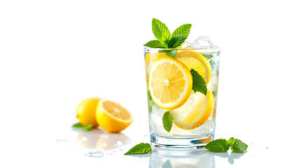 Fototapeta premium cocktail with lime and mint