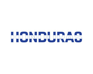 Honduras flag Typography on a white background, Vector design of Honduras flag typography, Flag of Honduras, National Day Design, Honduras Day design