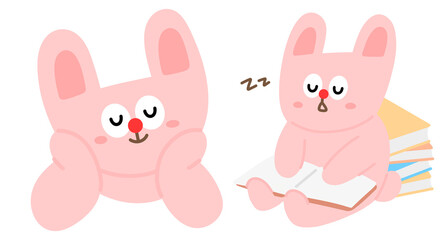 분홍 토끼 캐릭터 © stella