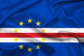 Flag Of Cape Verde, Cape Verde flag, National flag of Cape Verde. fabric flag of Cape Verde.