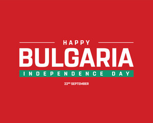 Happy Bulgaria Independence Day on a white background, Vector design of Independence Day of Bulgaria, Typographic Design of Bulgaria National Day, Flag typography of Bulgaria