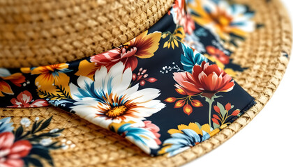 straw hat with flowers