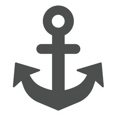 Anchor for vessel solid icon, marine port concept. Vector graphics. Ship sea anchoring, heavy anchor sign on white background, glyph style icon for mobile or web design. © iconqueen