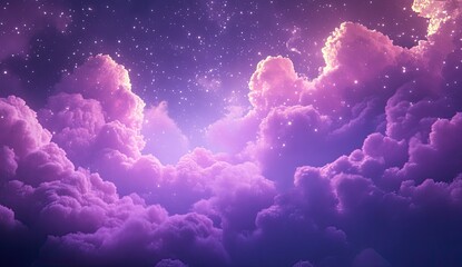 Fototapeta premium Night sky, clouds, vibrant colors