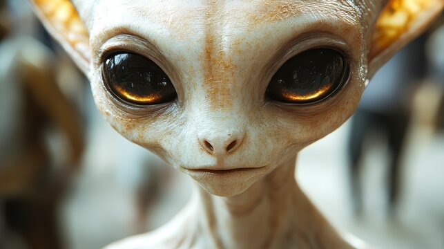 Extraterrestrial being with large eyes, pale complexion