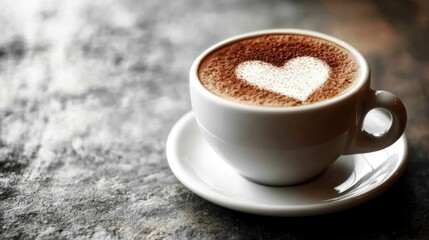 Obraz premium A cappuccino made into a heart shape on the surface, symbolizing love or affection.