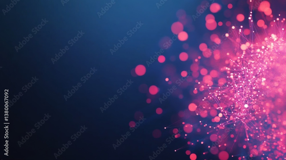 Poster A glowing globe surrounded by bright lines and points illustrates a dynamic global communication network set against a dark background, with space for text