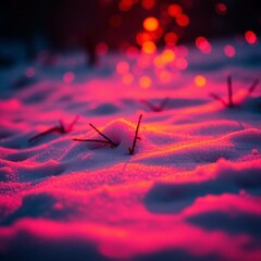 photo of snow with photo effect of different shadows