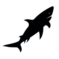 Shark silhouette swimming with sharp fins vector