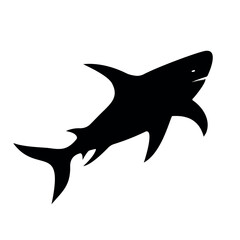 Fototapeta premium Shark silhouette dangerous predator vector
