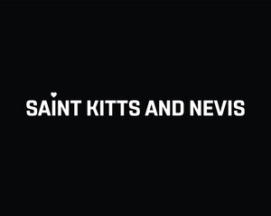 I love Saint Kitts and Nevis, I love Saint Kitts and Nevis typographic design with flag typography and heart on black background, Vector design of I love Saint Kitts and Nevis